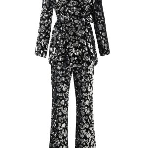 Sparkly 2-Piece Black Peak Lapel Women Prom Suits